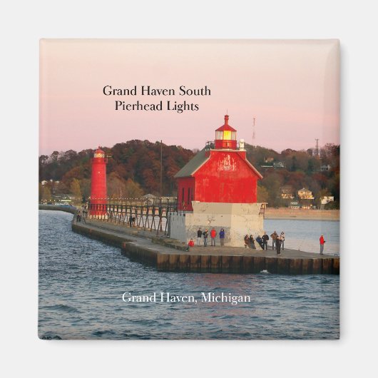 Grand Haven South Pierhead Lights magnet (Voorkant)