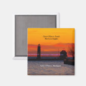 Grand Haven South Pierhead Lights zonnemagneet Magneet (Voorkant / Achterkant)