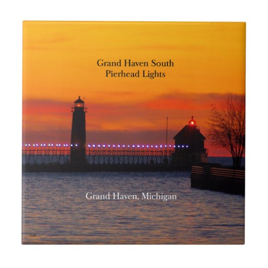 Grand Haven South Pierhead Tegeltje (Voorkant)