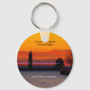 Grand Haven South Pierhead - Uitrusting voor zonso Sleutelhanger
