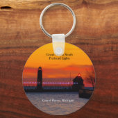 Grand Haven South Pierhead - Uitrusting voor zonso Sleutelhanger (Voorkant)