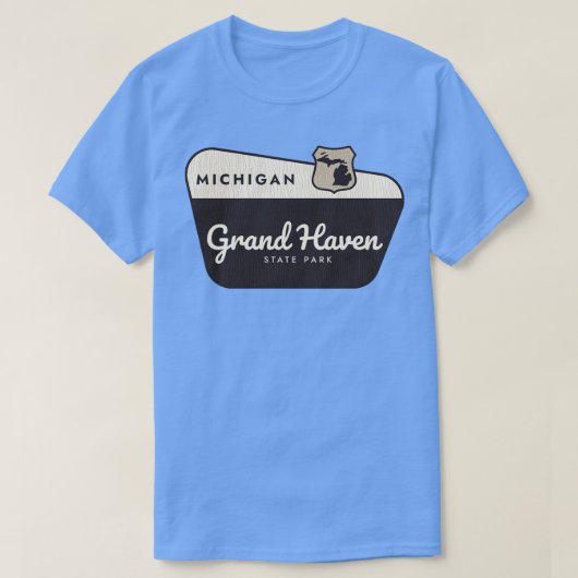 Grand Haven State Park Michigan Welkomstbord T-shirt (Design voorkant)