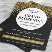 Grand Heropening Black Gold Glitter Salon Flyer