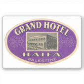 Grand Hotel Haifa Palestine Sticker (Voorkant)