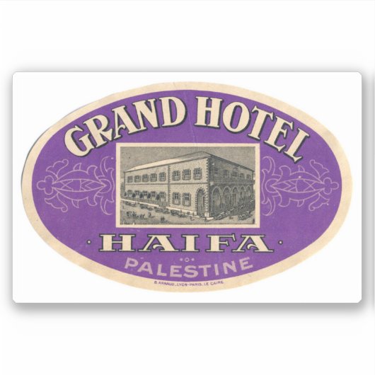 Grand Hotel Haifa Palestine Sticker (Voorkant)