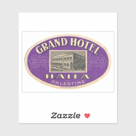 Grand Hotel Haifa Palestine Sticker (Vel)