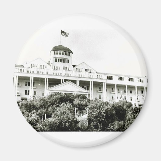 Grand Hotel, Mackinac Island, zwart-wit Magneet (Voorkant)