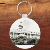 Grand Hotel, Mackinac Island, zwart-wit Sleutelhanger (Voorkant)
