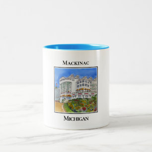Grand Hotel op Mackinac Island, Michigan Tweekleurige Koffiemok