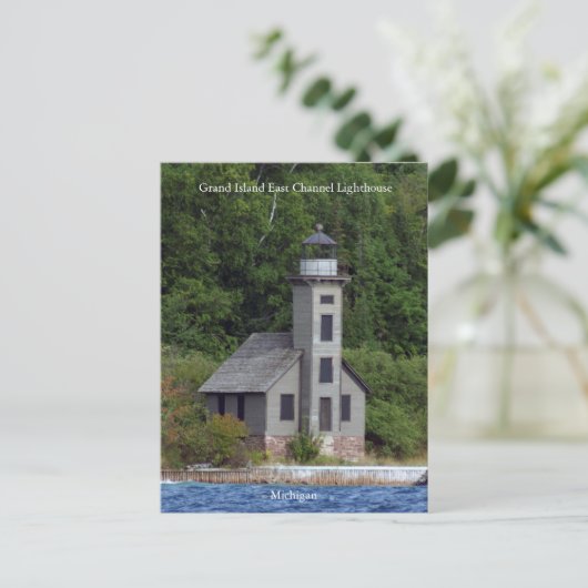 Grand Island East Channel Lighthouse-postkaart Briefkaart (Staand voorkant)