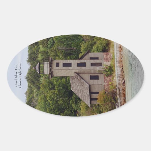 Grand Island East Channel vuurtoren sticker (Voorkant)