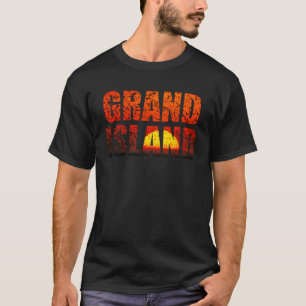 Grand Island Nebraska Sandhill Crane Graphic Lette T-shirt
