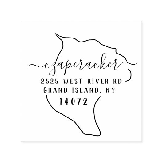 Grand Island Return Address Stamp Self-Inking Zelfinktende Stempel (Design)