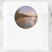 Grand Island Sunset Ronde Sticker (Tas)