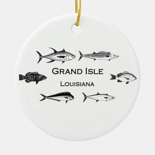 Grand Isle Louisiana Deep Zee Vist Keramisch Ornament (Voorkant)