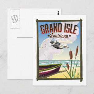 Grand Isle, Louisiana Reisposter Briefkaart