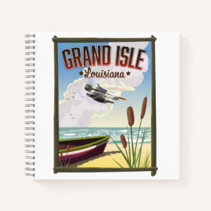 Grand Isle, Louisiana Reisposter Sleutelhanger Bu Notitieboek