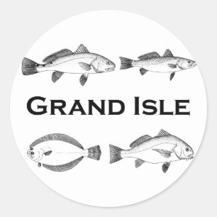 Grand Isle Louisiana Saltwater Vist - Game Fish Ronde Sticker