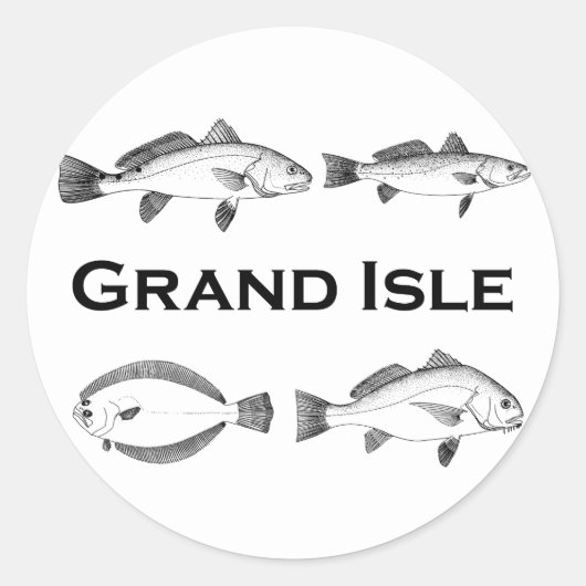 Grand Isle Louisiana Saltwater Vist - Game Fish Ronde Sticker (Voorkant)