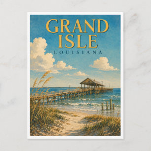 Grand Isle Louisiana Vissteiger GeoSaga Briefkaart