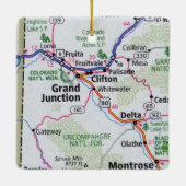 Grand Junction CO Map Keramisch Ornament (Achterkant)
