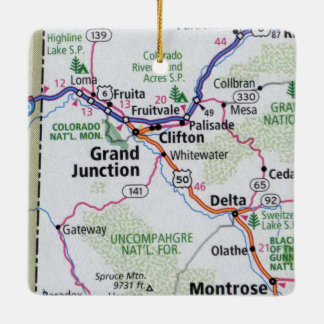 Grand Junction CO Map Keramisch Ornament