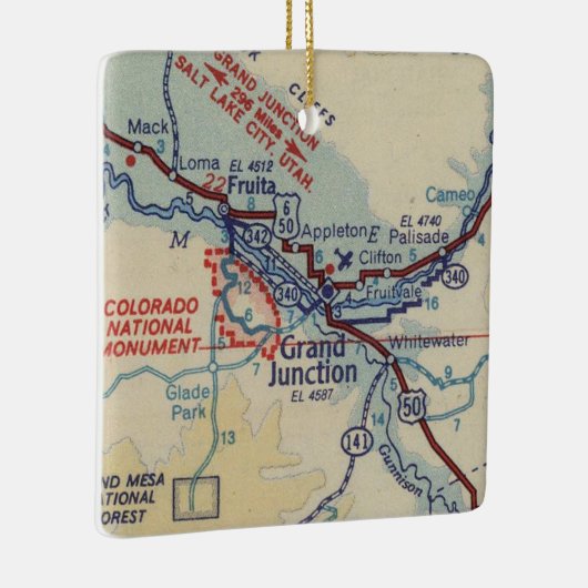 Grand Junction CO  Map Keramisch Ornament (Rechts)