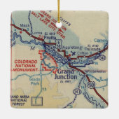 Grand Junction CO  Map Keramisch Ornament (Achterkant)