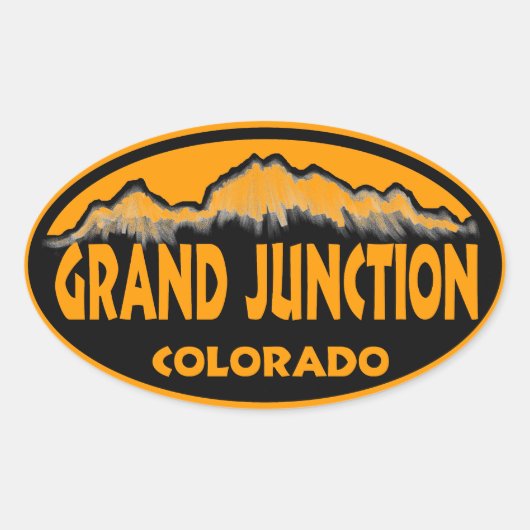 Grand Junction Colorado oranje ovale stickers (Voorkant)