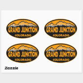 Grand Junction Colorado oranje ovale stickers (Vel)