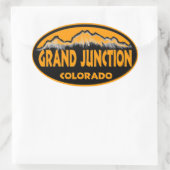 Grand Junction Colorado oranje ovale stickers (Tas)