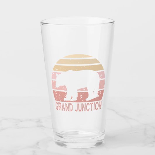 Grand Junction Colorado Retro Beer Glas (Voorkant)