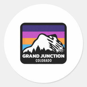 Grand Junction Colorado Skiën Snowboarding familie Ronde Sticker