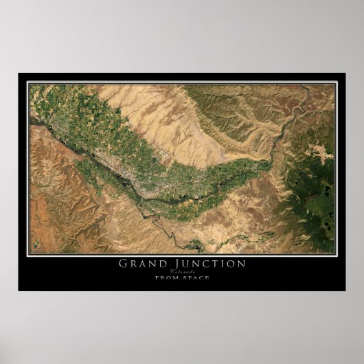 Grand Junction Colorado van Space Satellite Map Poster (Voorkant)