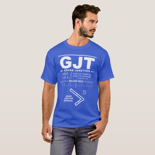 Grand Junction Regional Airport GJT T-shirt (Voorkant volledig)