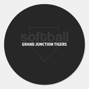 Grand Junction Tigers Softbal Thuisplaat Ronde Sticker