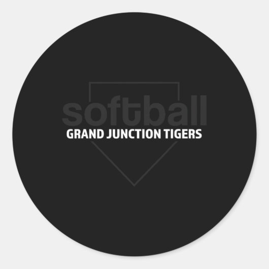 Grand Junction Tigers Softbal Thuisplaat Ronde Sticker (Voorkant)