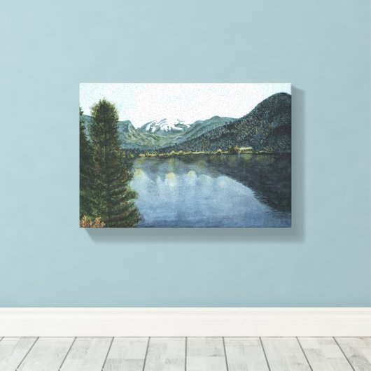 Grand Lake, CO-Waterverf Schilderen op Canvas Afdruk (Insitu (Houten vloer))