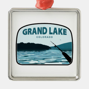 Grand Lake Colorado Gevist Metalen Ornament