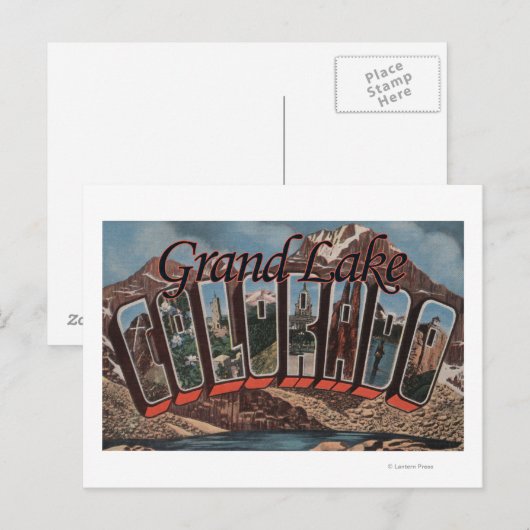 Grand Lake, Colorado - Grote Letter-scènes Briefkaart (Voorkant / Achterkant)