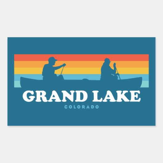 Grand Lake Colorado kano Rechthoekige Sticker (Voorkant)