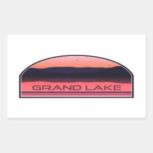 Grand Lake Colorado Red Sunrise Rechthoekige Sticker