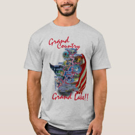 Grand Lake OK Kaart tee T-shirt