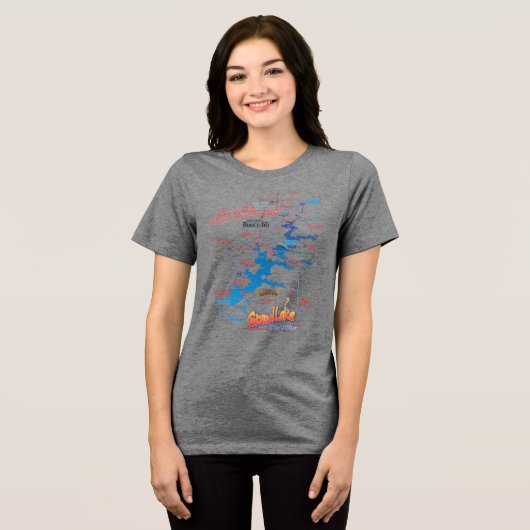 Grand Lake OK Map T-shirt (Voorkant volledig)