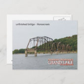Grand Lake Oklahoma postkaart onafgemaakte brug 1 (Voorkant / Achterkant)