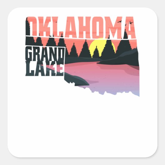 Grand Lake Oklahoma Vierkante Sticker (Voorkant)