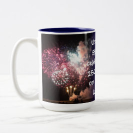 Grand Lake viert 250 jaar VS met vuurwerk Tweekleurige Koffiemok