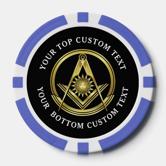 Grand Lodge Masonic Poker Chips | Paarse en gouden (Voorkant)