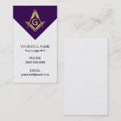 Grand Lodge Masonic Visitekaartjes - Paars en goud (Voorkant / Achterkant)