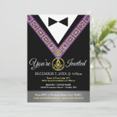 Grand Lodge vrijmetselaarsuitnodigingen | Paarse e Kaart (Staand voorkant)